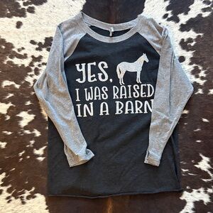 Next Level Apparel Kids Long Sleeve Tee - Black and Gray